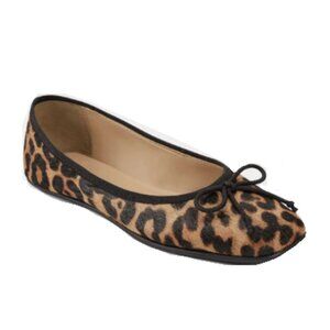 Aerosoles WMNs Catalina Animal Print Calf Leather Square Toe Ballet Flat Size 6